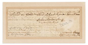 (SIGNERS.) Group of 9 items, each Signed by a signer of the Declaration of Independence.